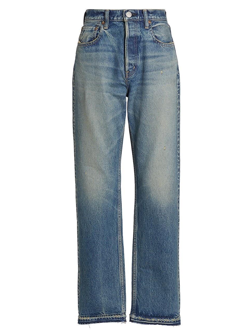 Womens Eniswood Washed-Denim Wide-Leg Jeans Product Image