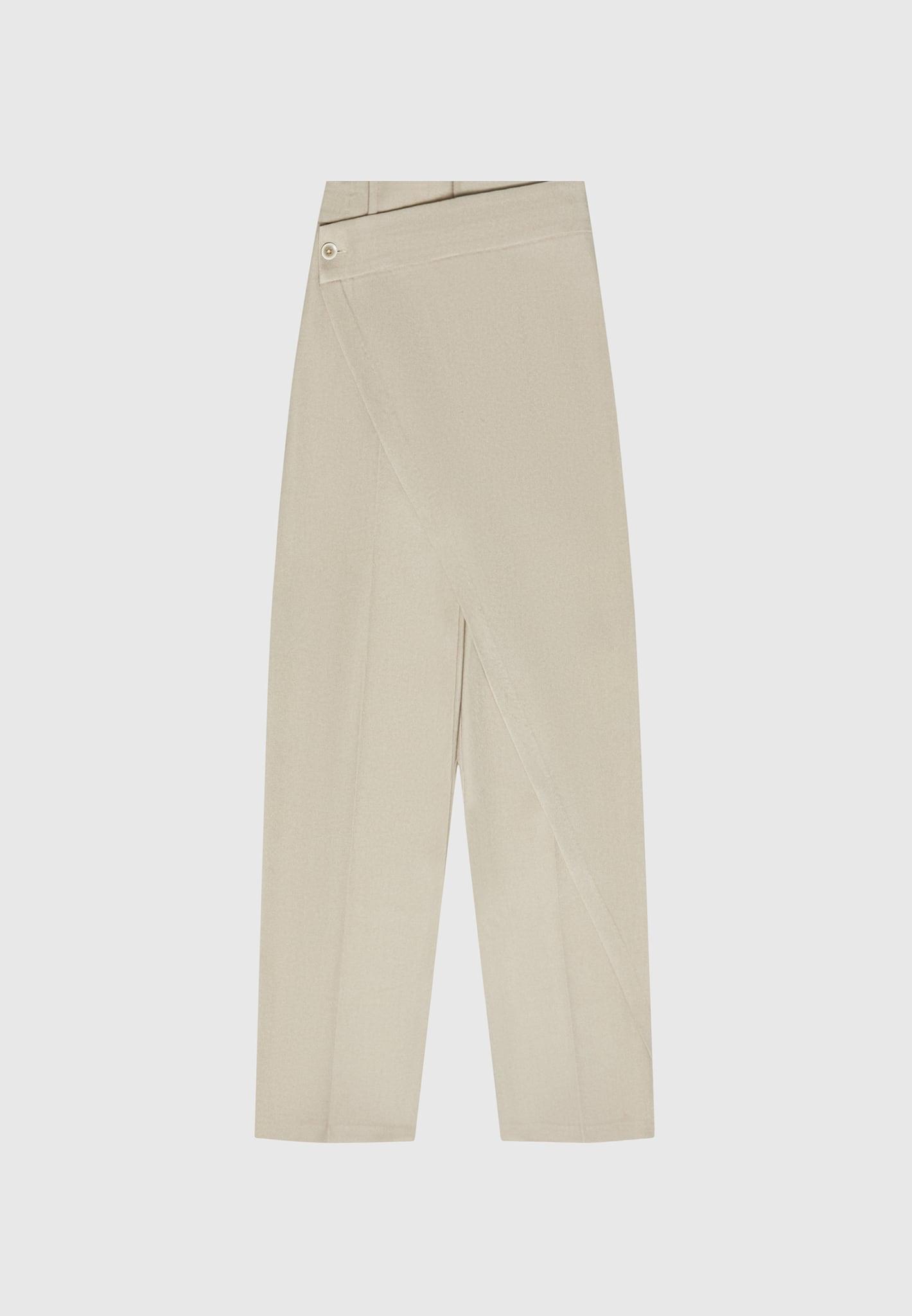 Wrap Tailored Trousers - Beige Female Product Image