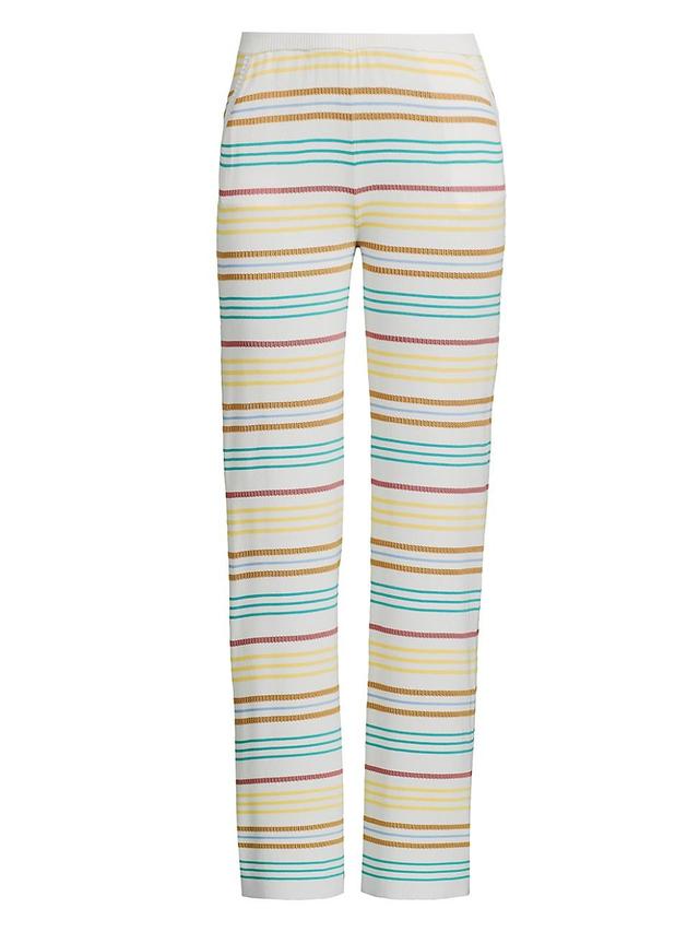 Womens Striped Pointelle-Knit Pants Product Image