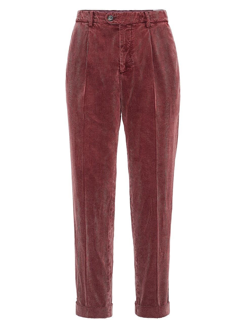 Mens Garment Dyed Leisure Fit Trousers in Cotton Corduroy Product Image