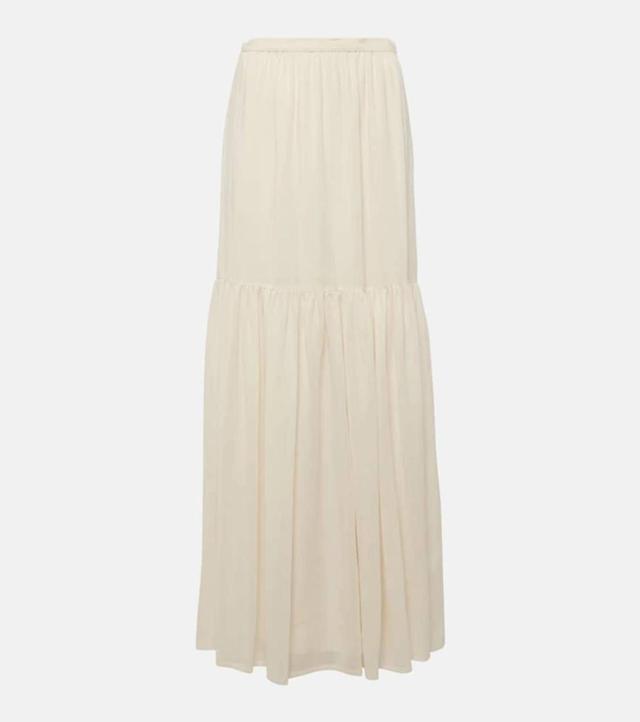 MAX MARA Cafila Tiered Maxi Skirt In Ivory Product Image