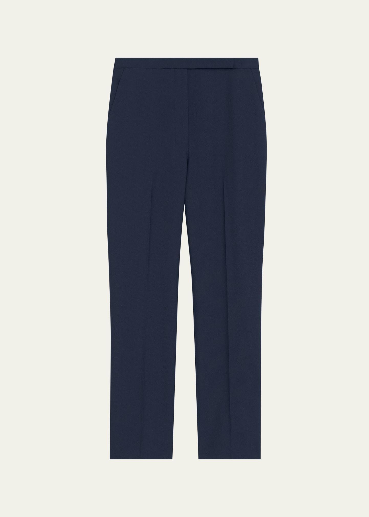 Womens High-Waisted Slim-Fit Crop Trousers Product Image