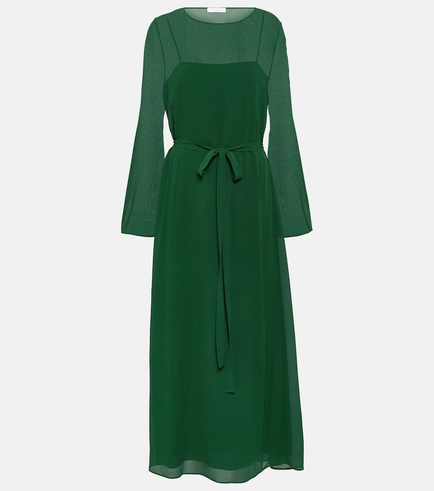 CHLOÉ Midikleid Aus Seide In Green Product Image