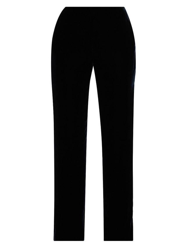 Womens Velvet Straight-Leg Pants Product Image