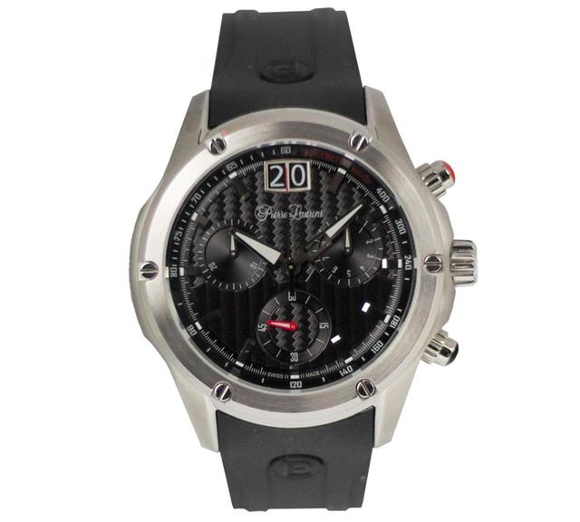 Pierre Laurent Mens Performance Swiss Chronograph Rubber Strap Watch 45mm - Stainless Steel Product Image