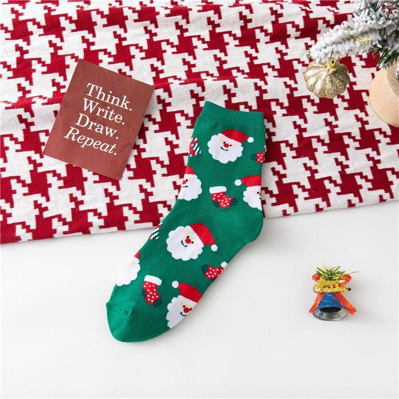 Christmas Cartoon Print Socks Product Image