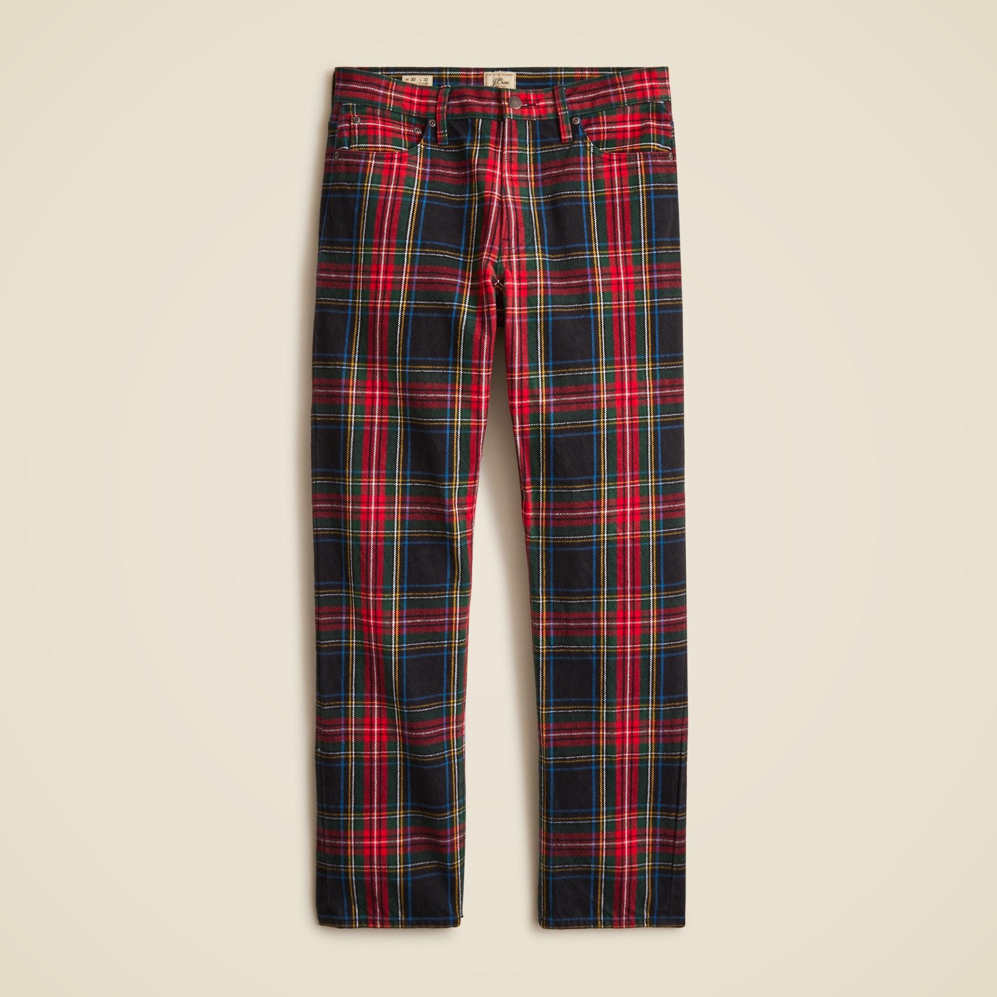 Classic five-pocket brushed twill pant in plaid Product Image