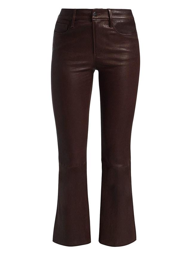 Womens Le Crop Leather Bootcut Pants Product Image