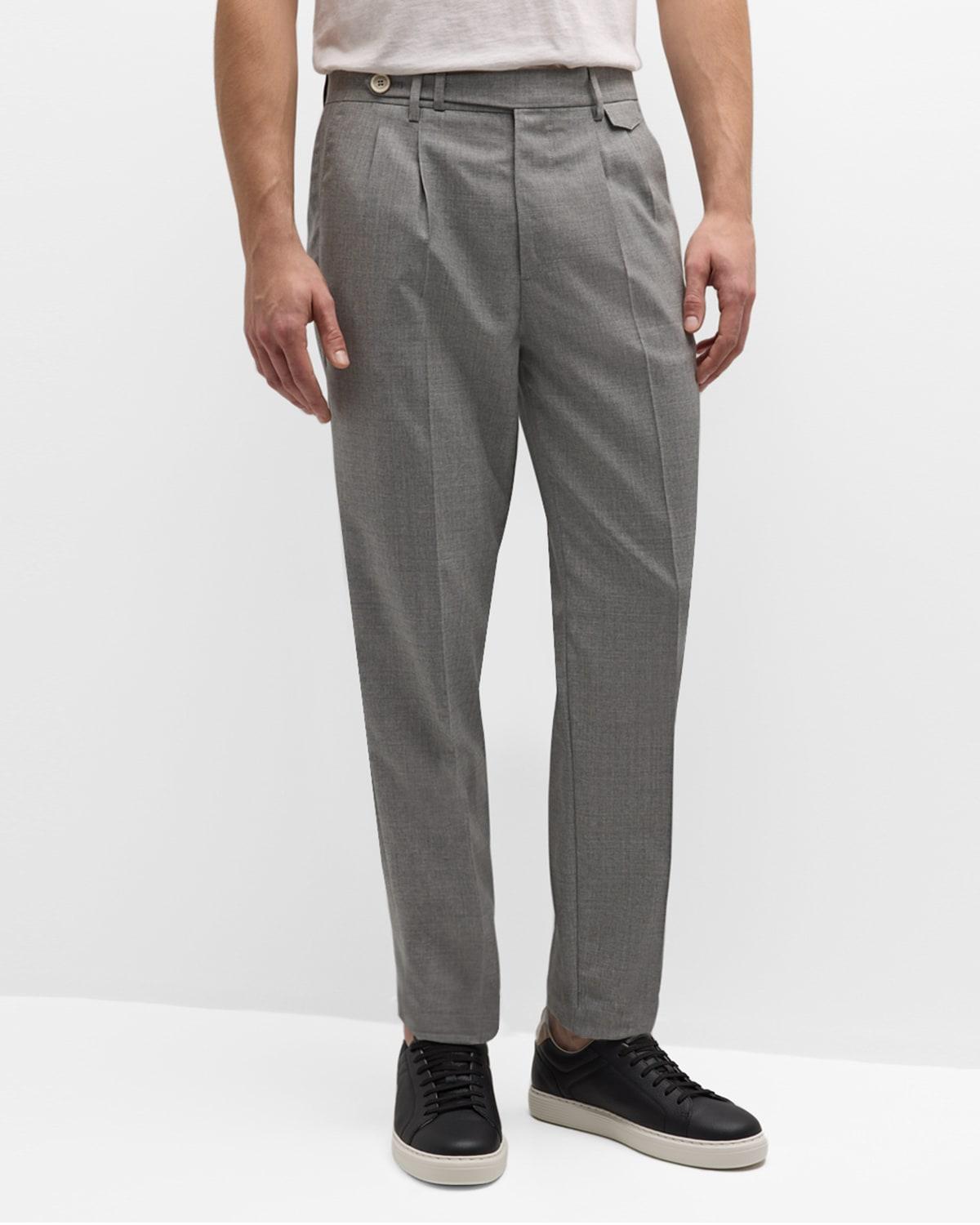 Mens Wool Double-Pleated Dress Pants Product Image