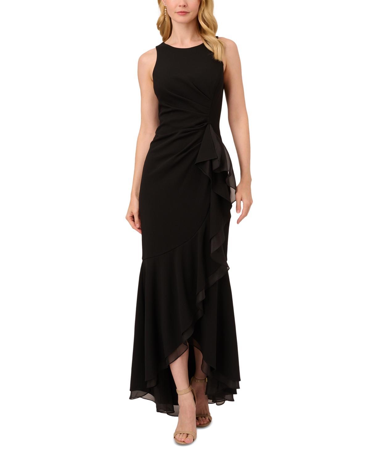 Adrianna Papell Womens Sleeveless Ruffled High-Low Gown Product Image