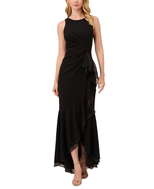 Adrianna Papell Ruffle Crepe Mermaid Gown Product Image