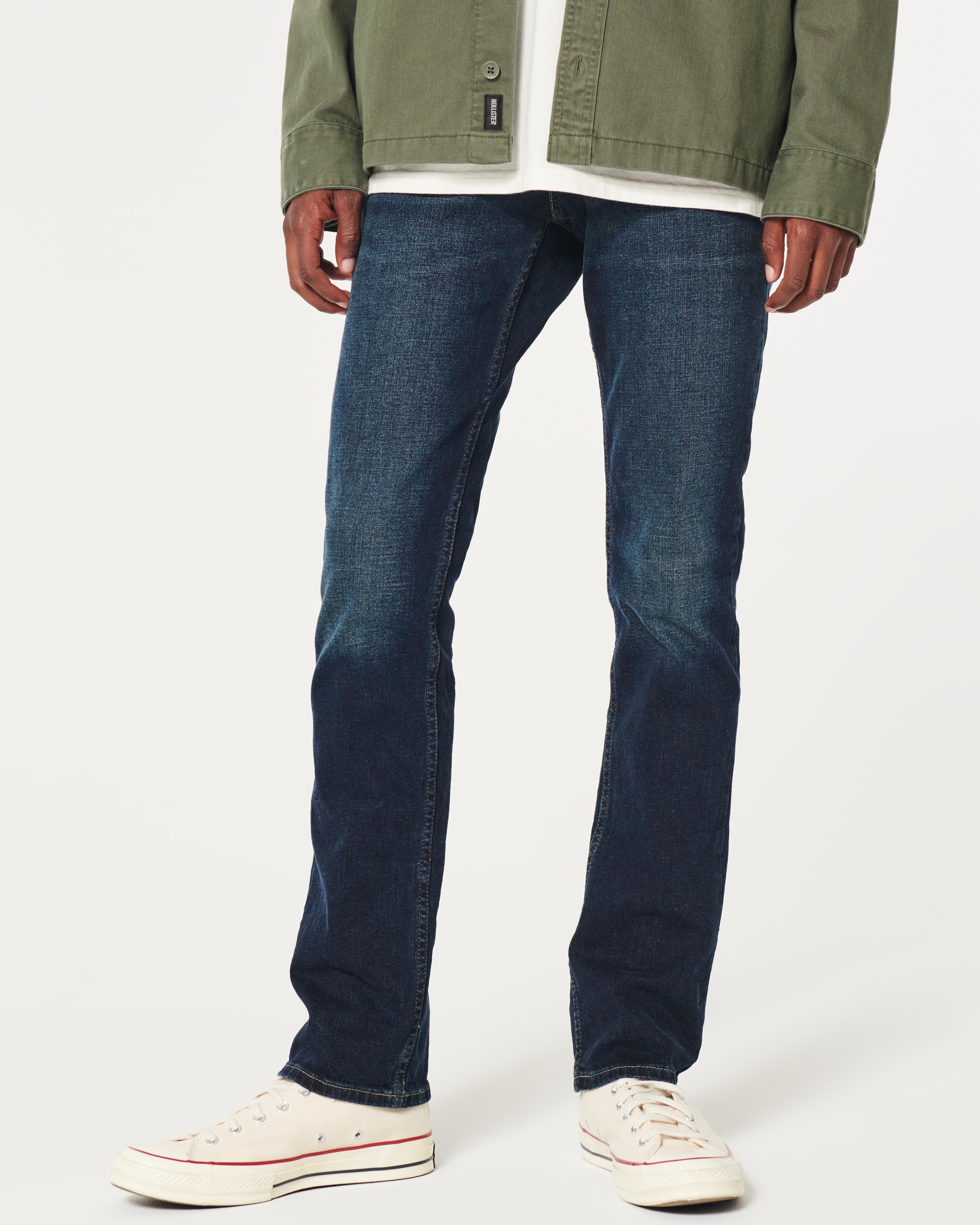 Dark Wash Slim Straight Jeans Product Image