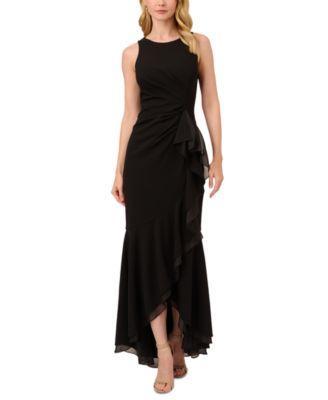 Women's Sleeveless Ruffled High-Low Gown Product Image