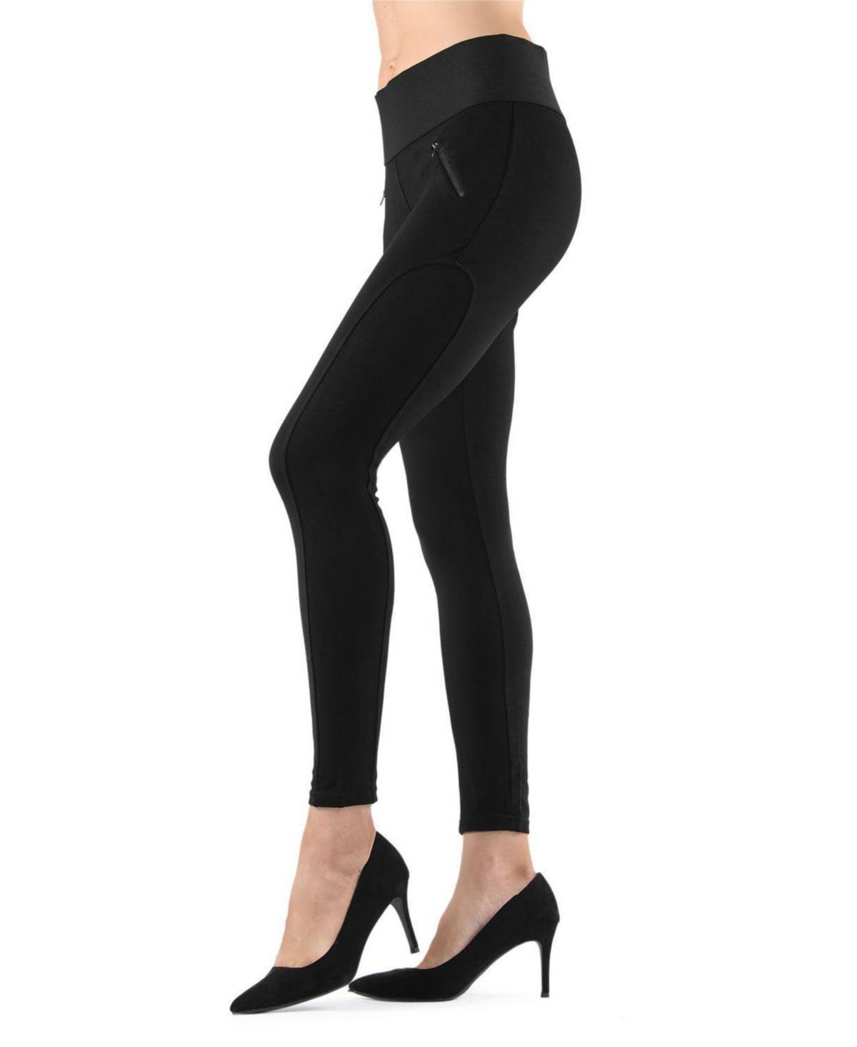 MeMoi Womens Ziptrack Dual Zipper Cotton Blend Leggings Product Image