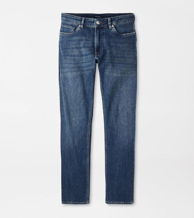 Peter Millar Mens Vintage Washed Five-Pocket Denim | Color: True Blue Wash | Size: 31 Product Image