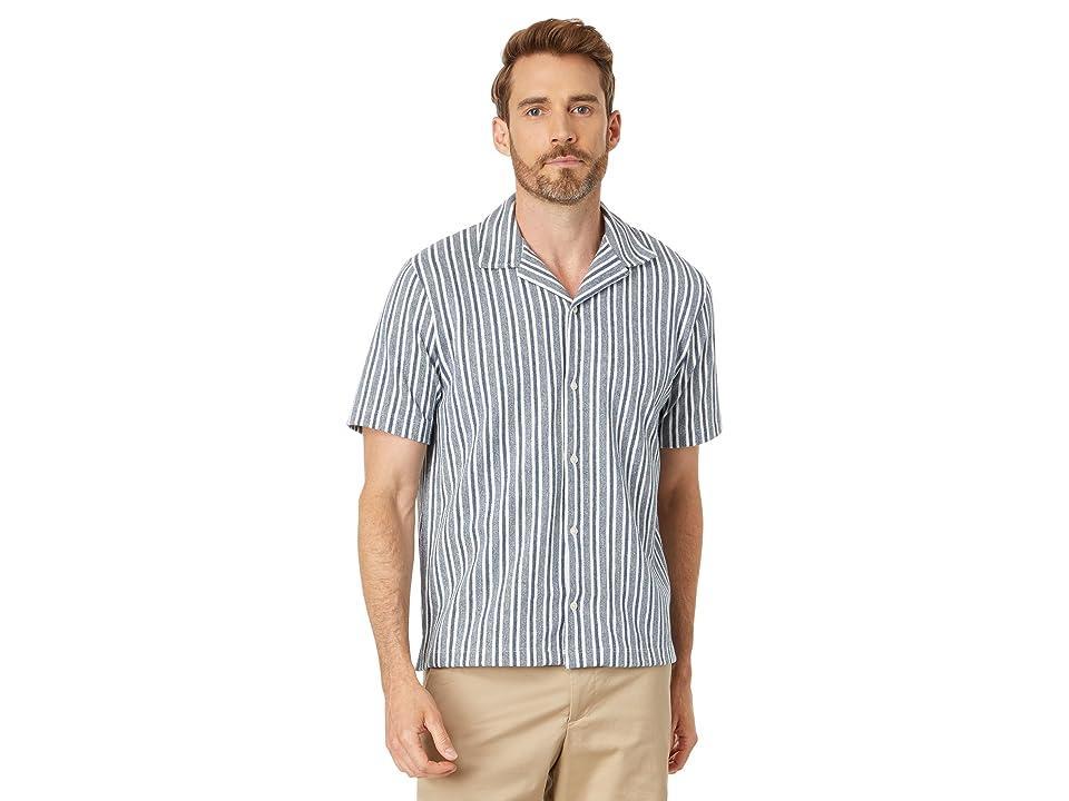 Vince Cabana Stripe Short Sleeve Button-Down (Washed Twilight ) Men's Clothing Product Image