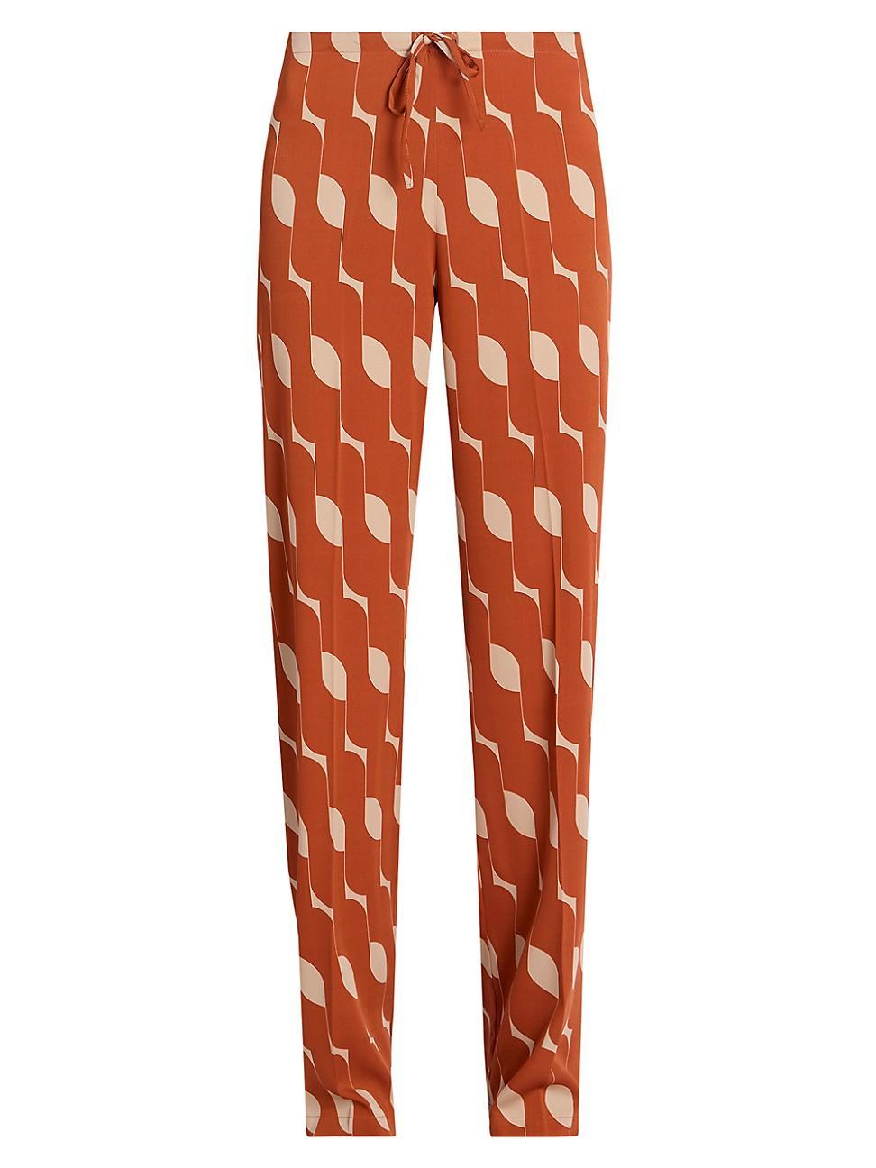 Womens Pachas Printed Silk-Blend Pants Product Image