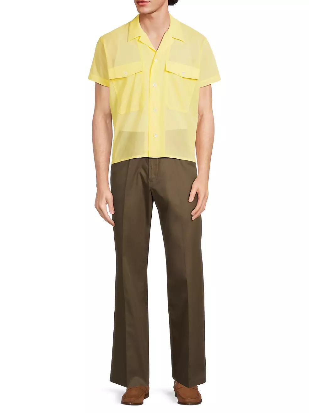 Cotton-Blend Boxy Camp Shirt Product Image