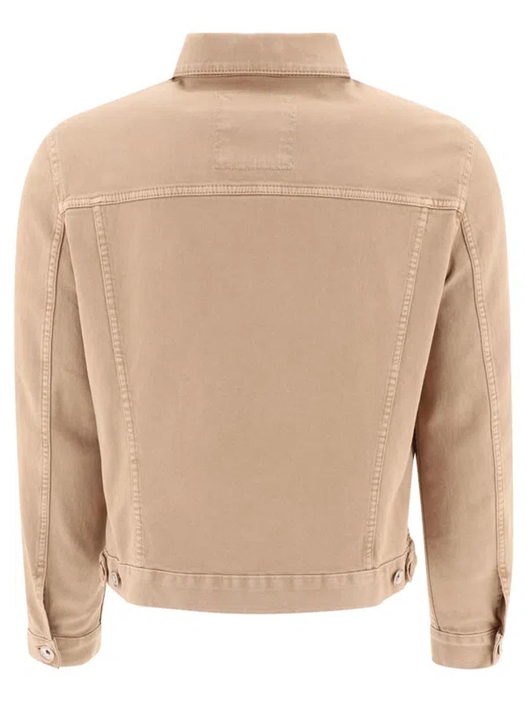 BRUNELLO CUCINELLI Lightweight Denim Jacket Jackets Beige Product Image