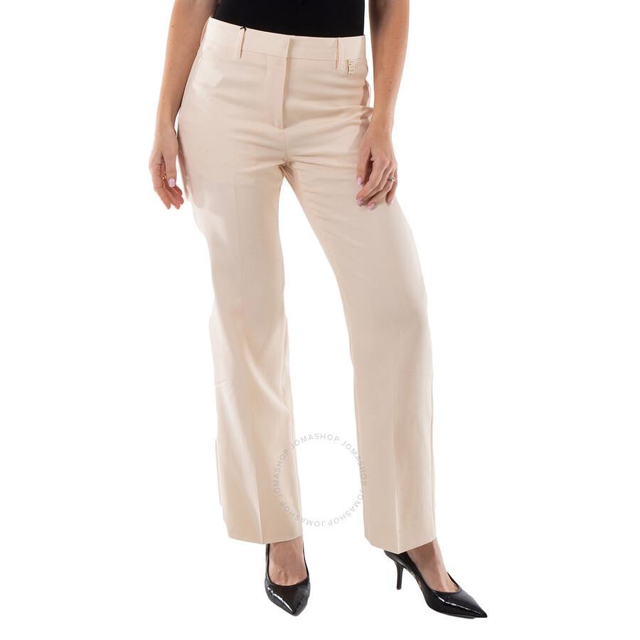 BURBERRY Ladies Buttermilk Beige Lottie Straight-leg Trousers Product Image