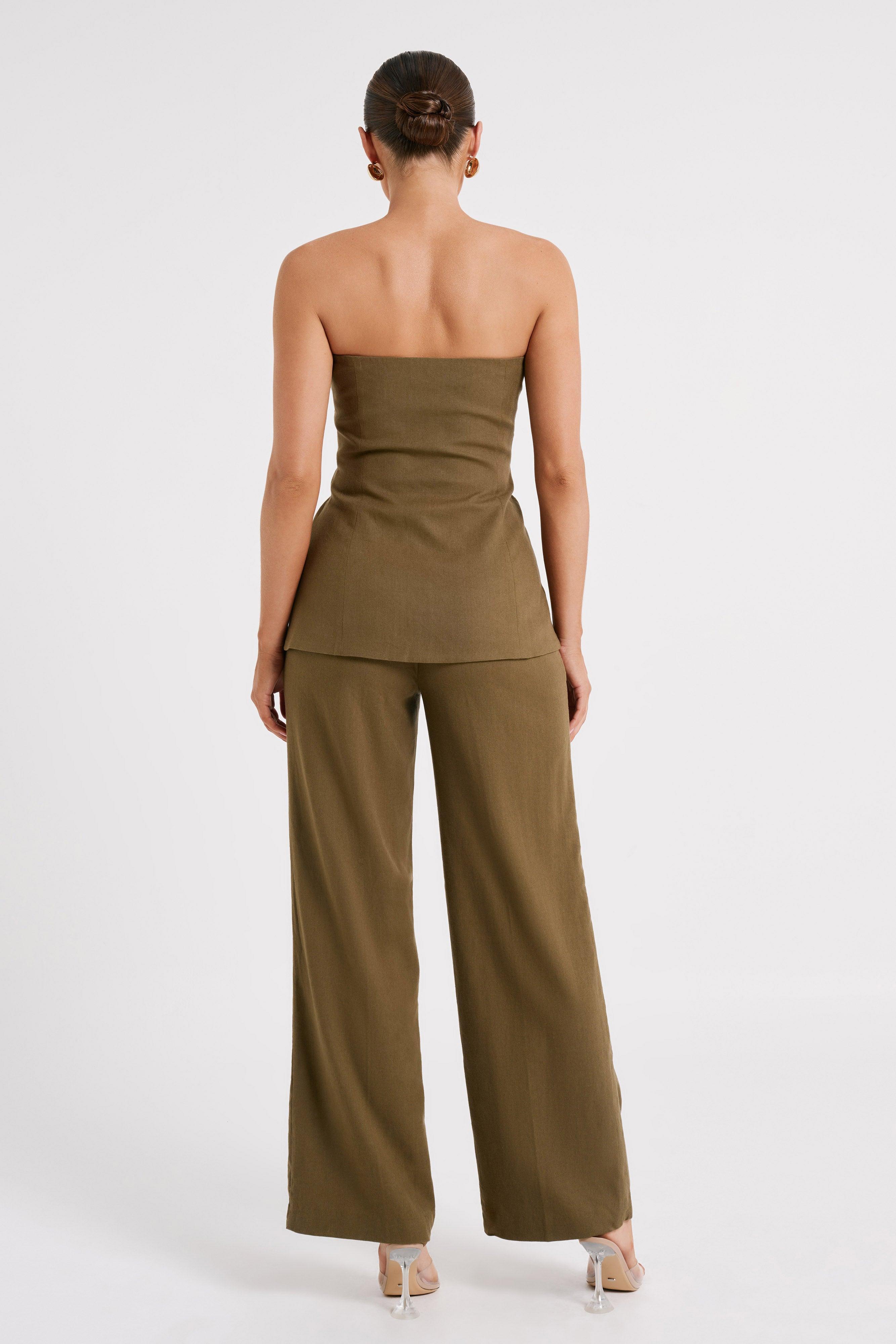 Adina Linen Pant - Olive Product Image