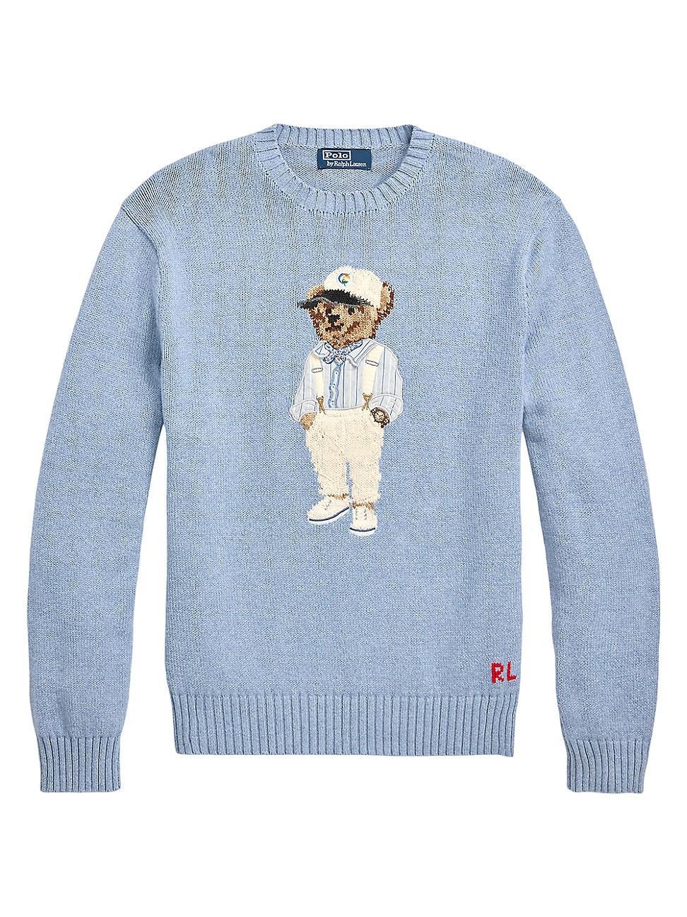 Mens Polo Bear Cotton Crewneck Sweater Product Image