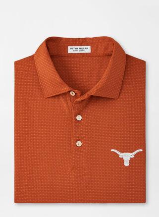 Peter Millar Mens Texas Tesseract Performance Jersey Polo | Color: Rust | Size: S Product Image