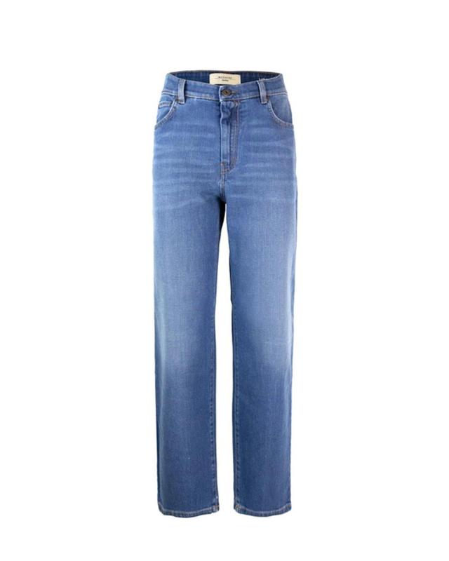 Logo Patch Straight Leg Jeans In Navy Product Image