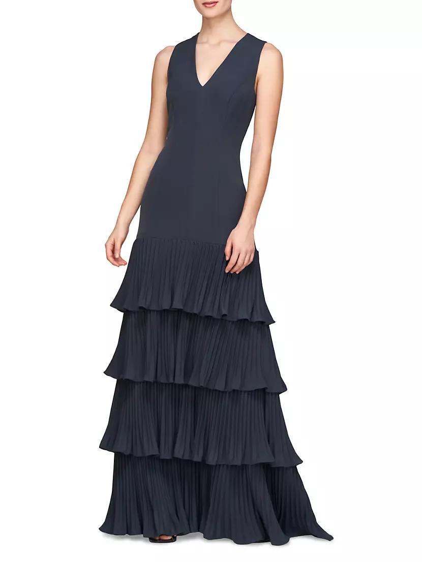 Womens Angelique Tiered Ruffled Gown Product Image