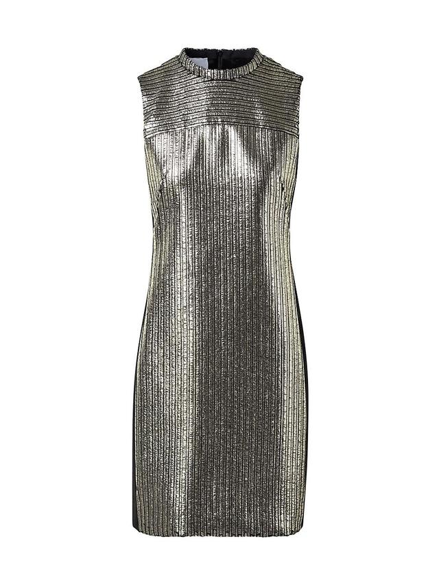 Womens Laminated Sleeveless Shift Dress Product Image