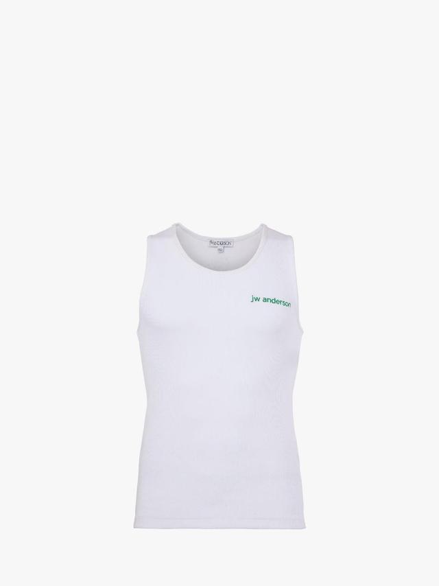 TANK TOP WITH LOGO EMBROIDERY in white | JW Anderson US  Product Image