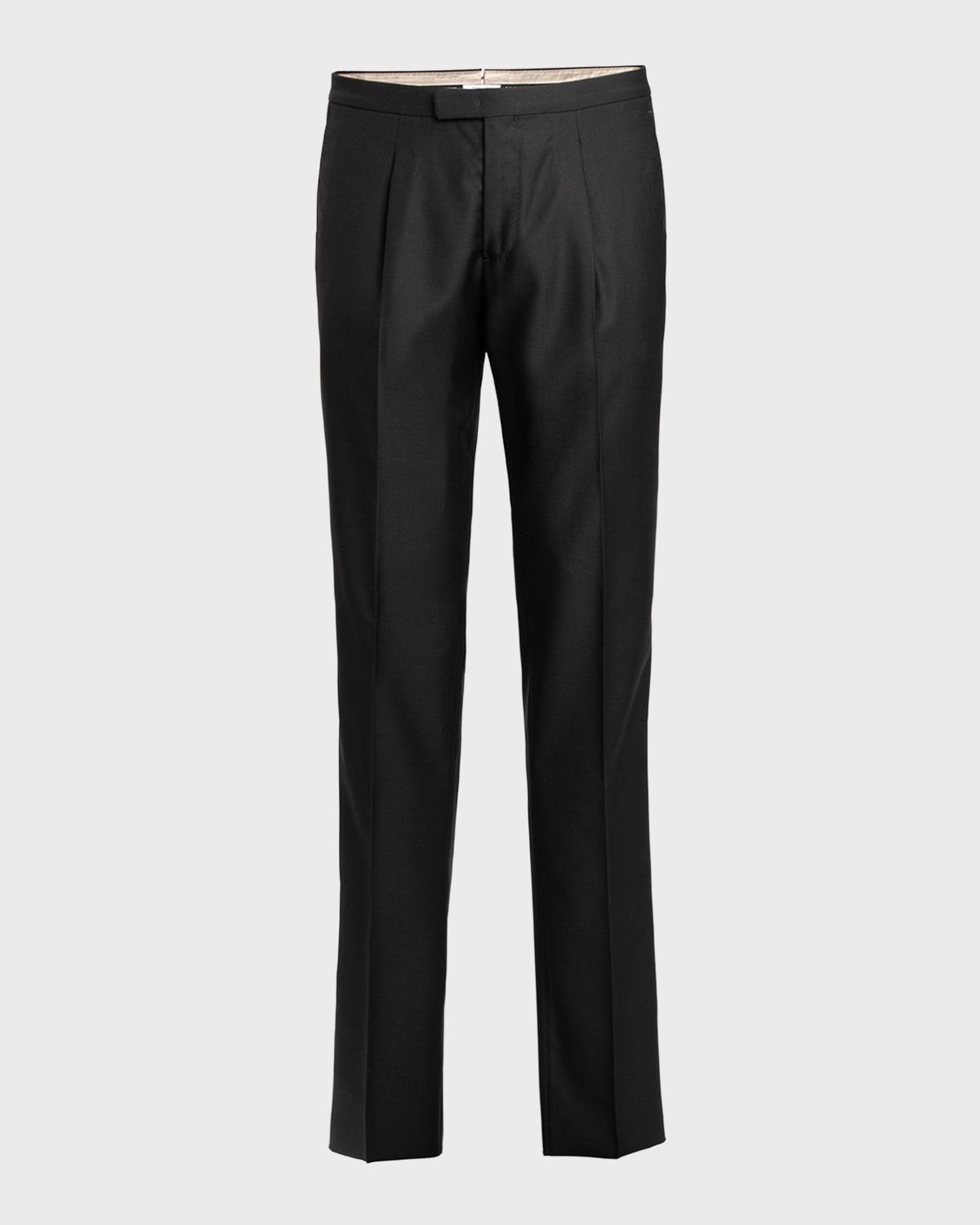 Mens Pleated Side-Stripe Tuxedo Pants Product Image