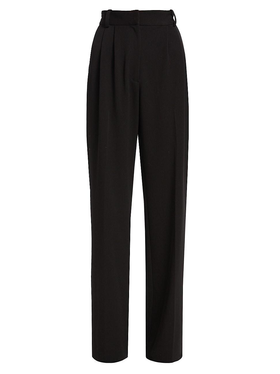 Womens Pleated Wide-Leg Pants Product Image