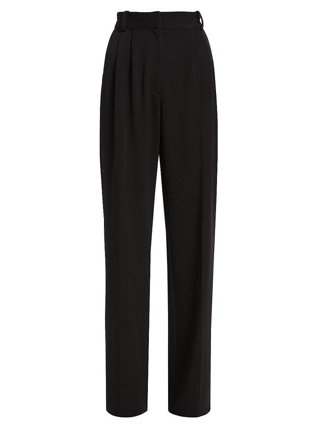 Womens Pleated Wide-Leg Pants Product Image