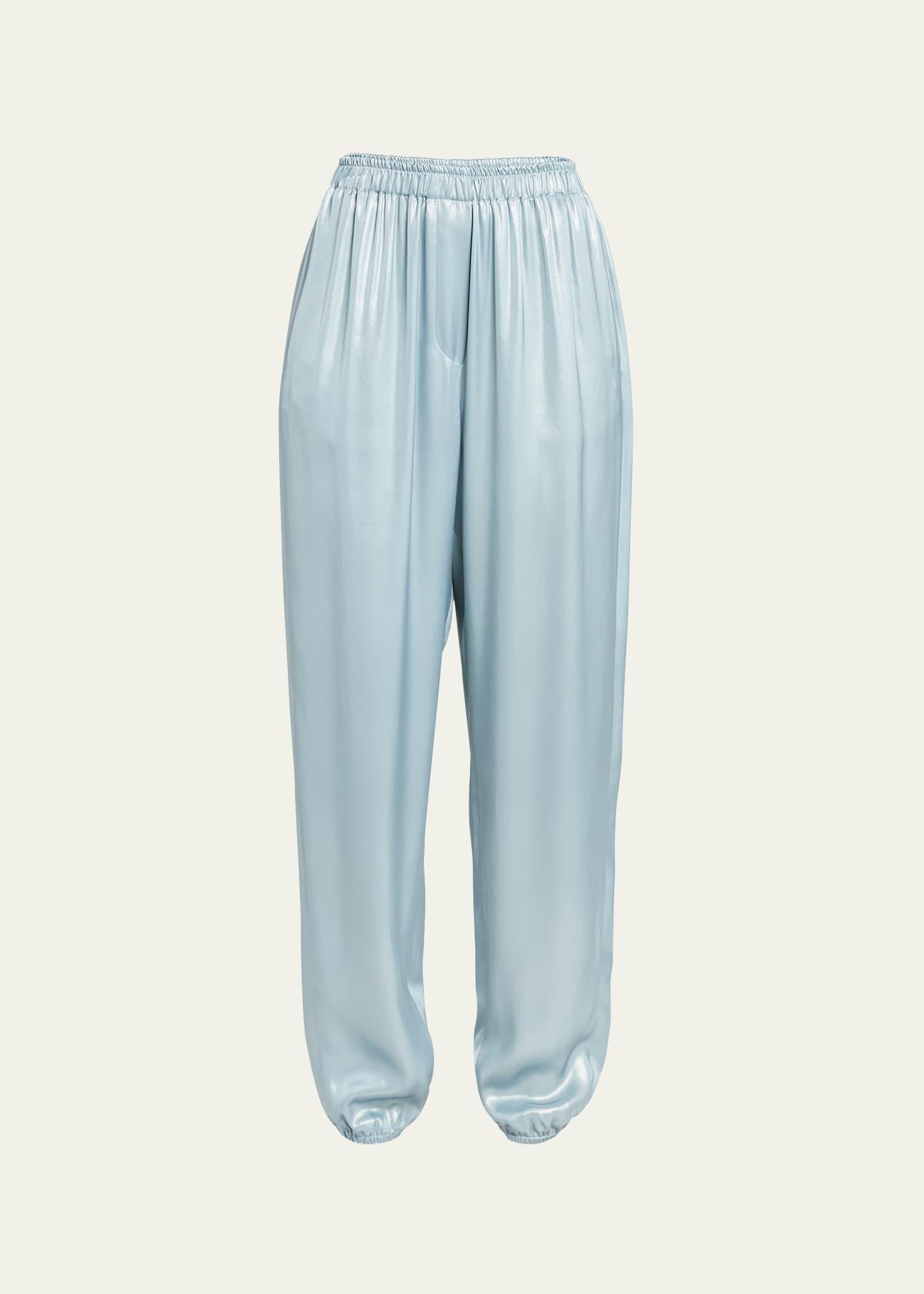 Womens Laminated Satin Joggers Product Image