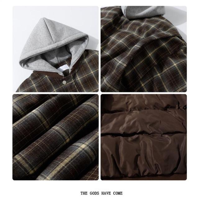 Plaid Hooded Zip Jacket Product Image