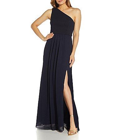 Adrianna Papell One Shoulder Sleeveless Chiffon Gown Product Image