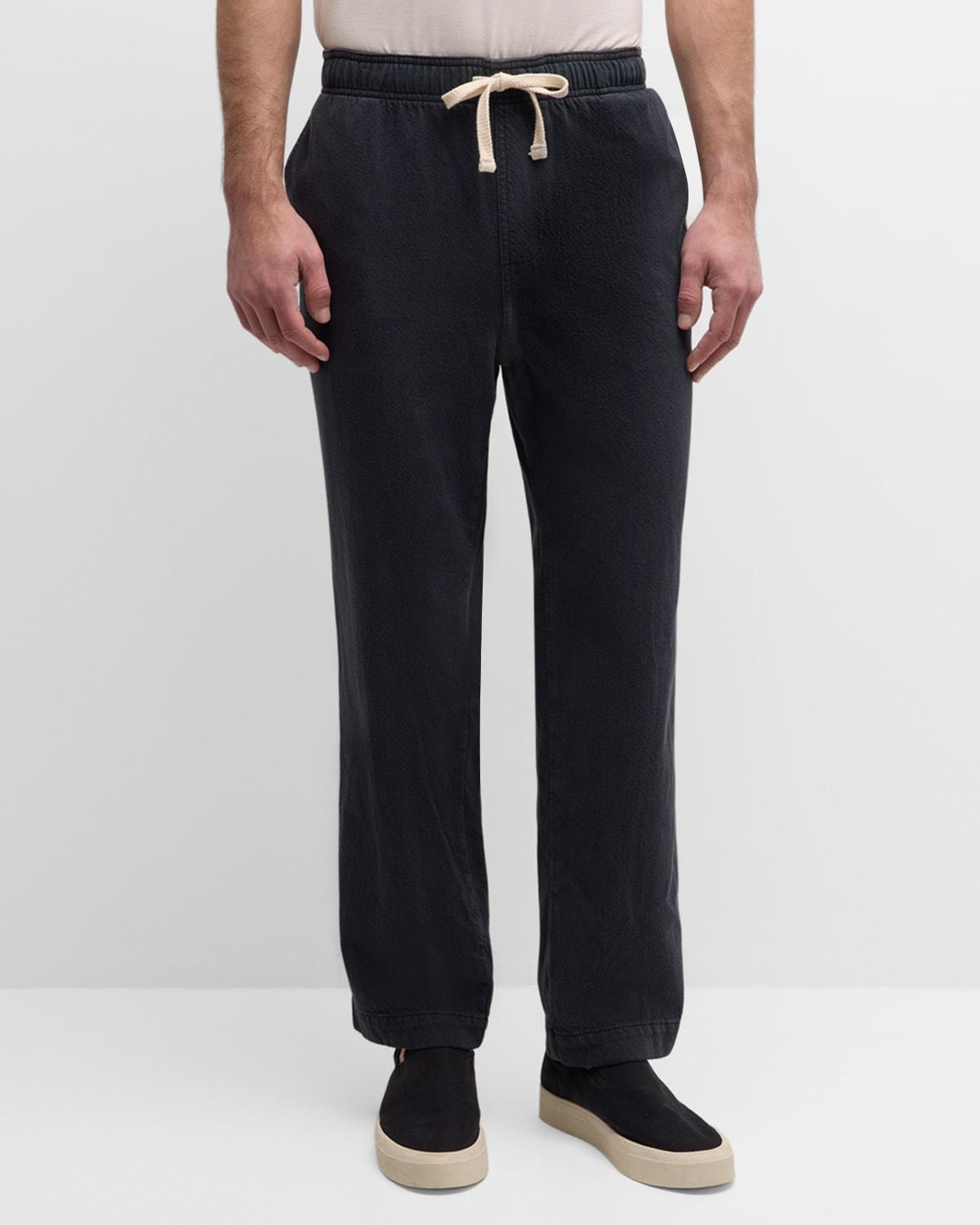 Mens Textured Terry Drawstring Straight-Leg Pants Product Image