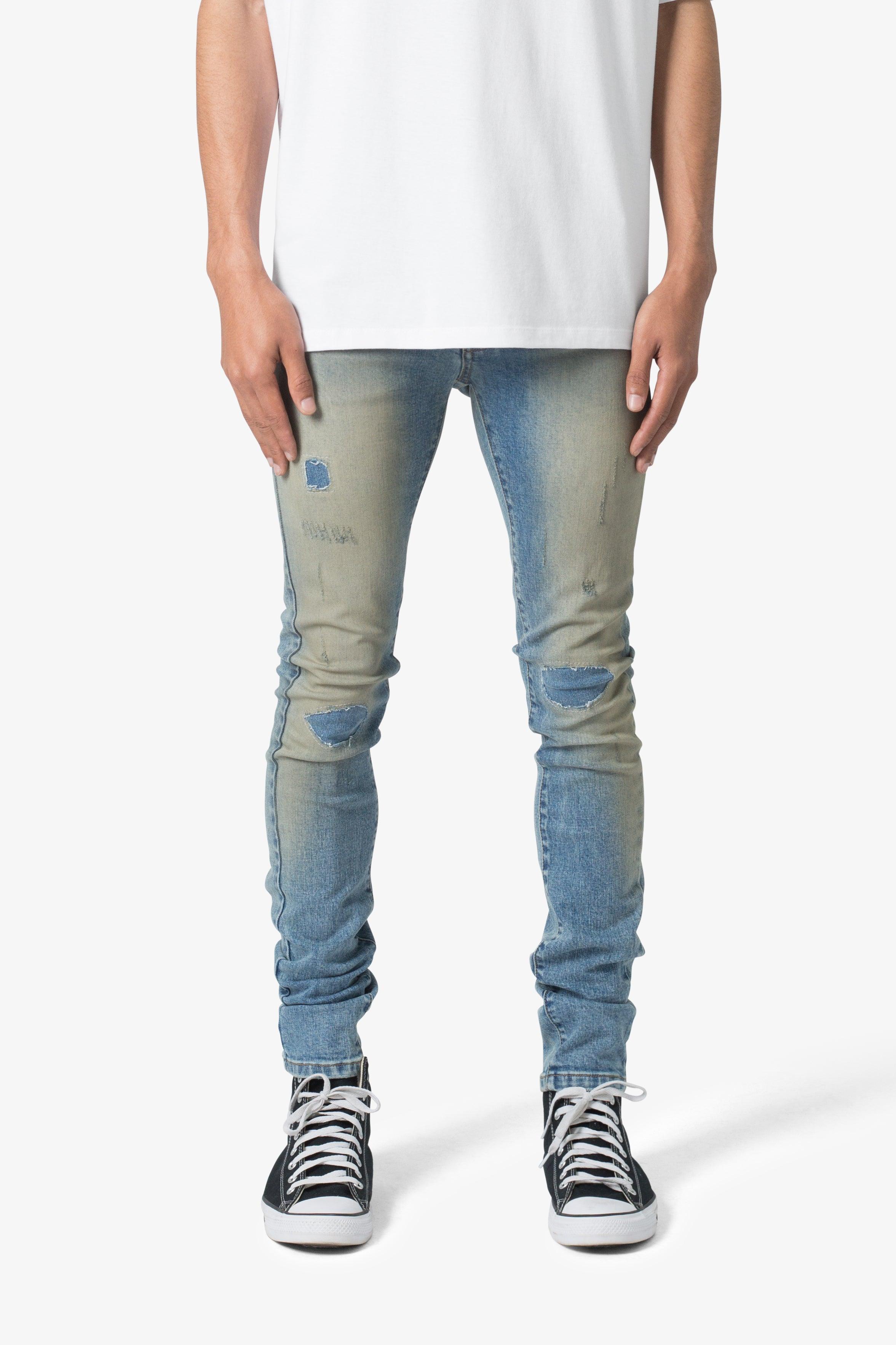 X651 Distressed Circle Knee Denim - Blue product image