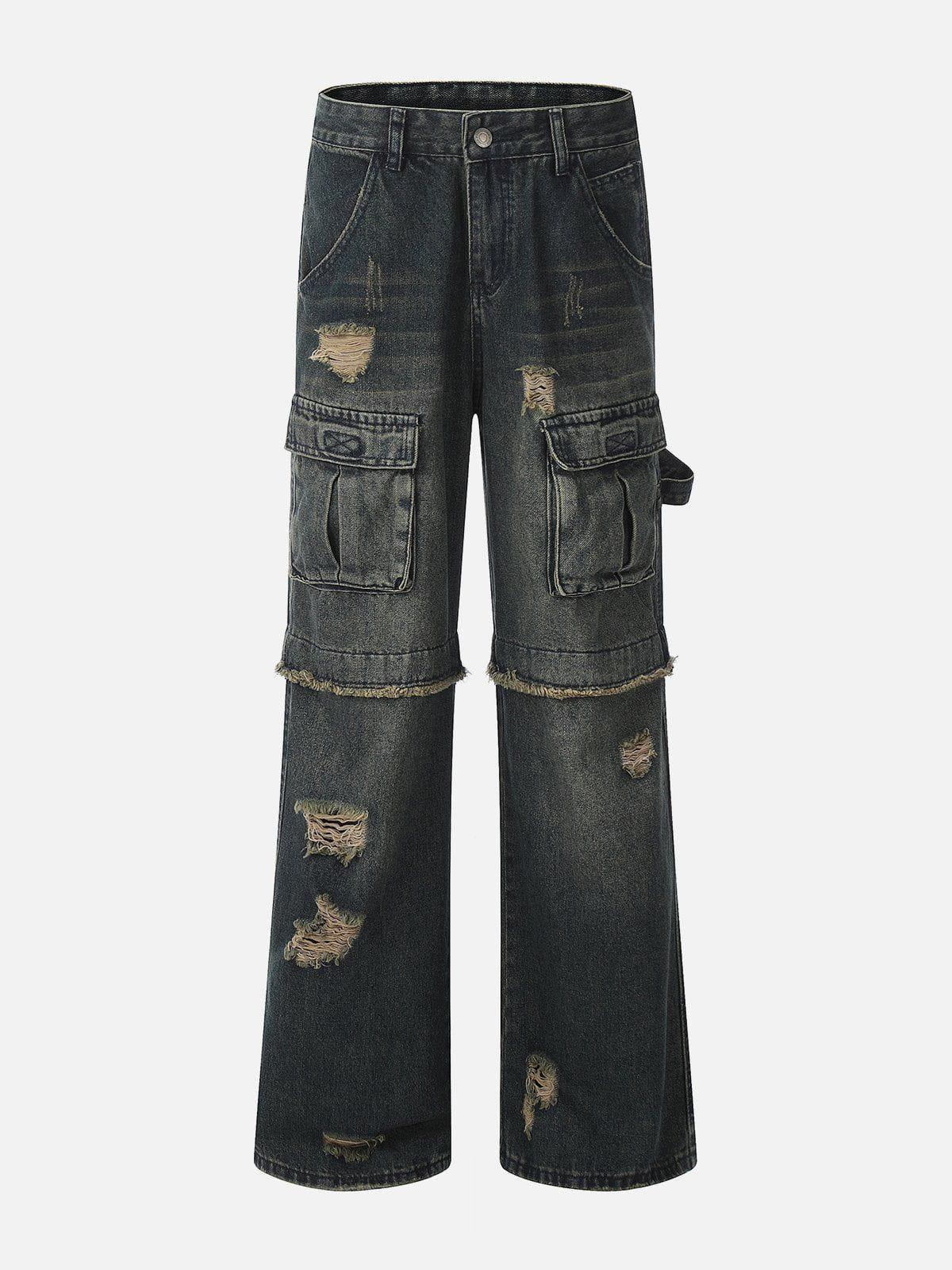 Aelfric Eden Distressed Fringe Patchwork Loose Jeans product image