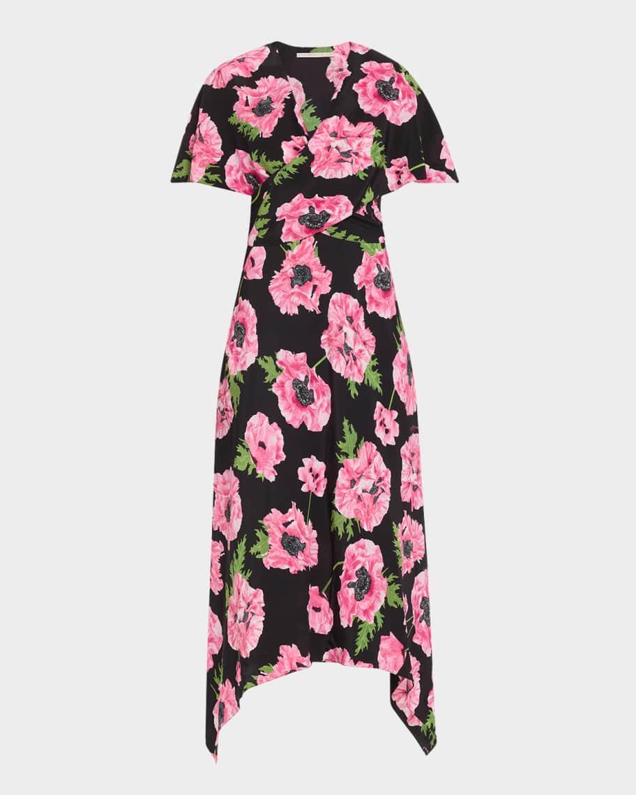 Floral Print Asymmetric Midi Dress Product Image