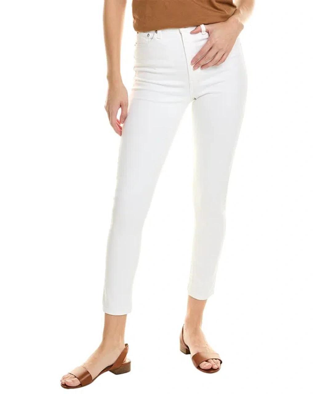 Nina High Rise Ankle Skinny Jeans In White Product Image