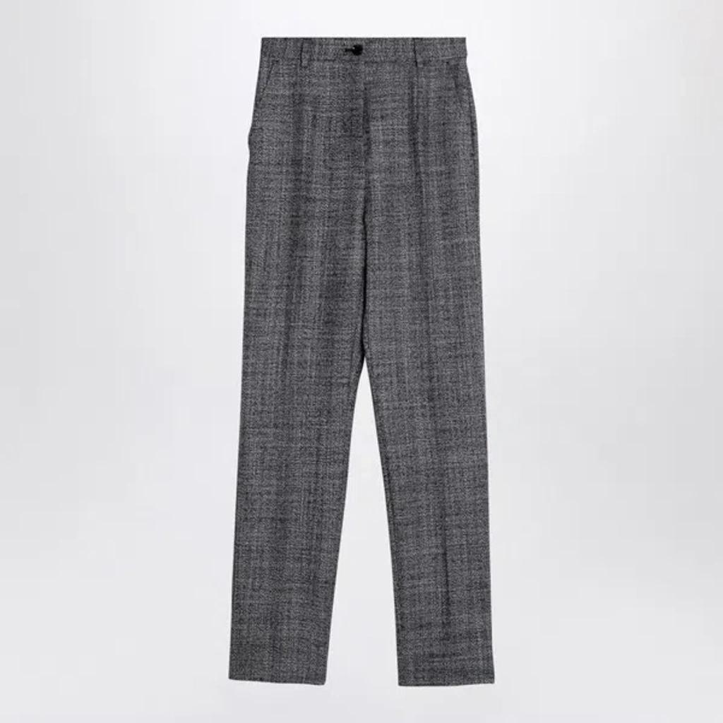 Women's Anthracite Grey Tweed Cigarette Trousers | Size 44 | Ftam2tfm2g4 In Multicolor Product Image