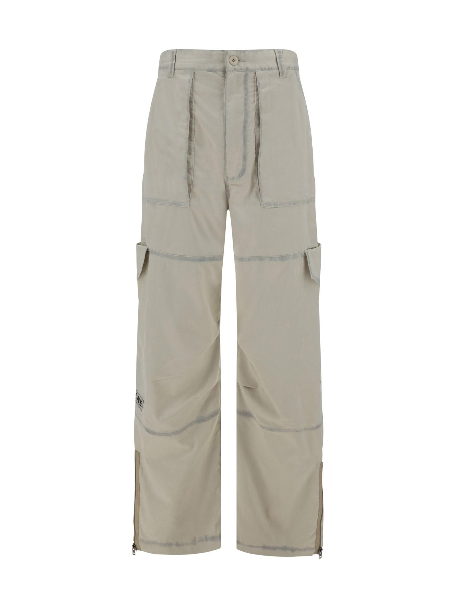 Ecru Beige Cargo Pant In Grey Product Image