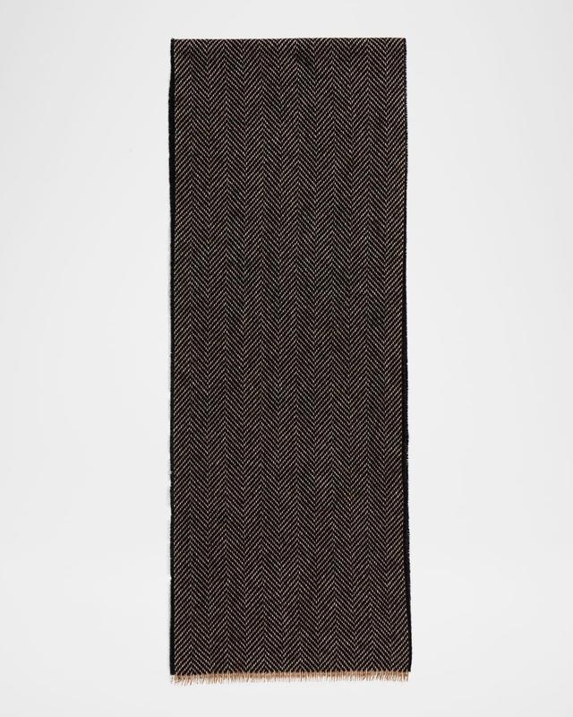 Mens Herringbone Cashmere Scarf Product Image