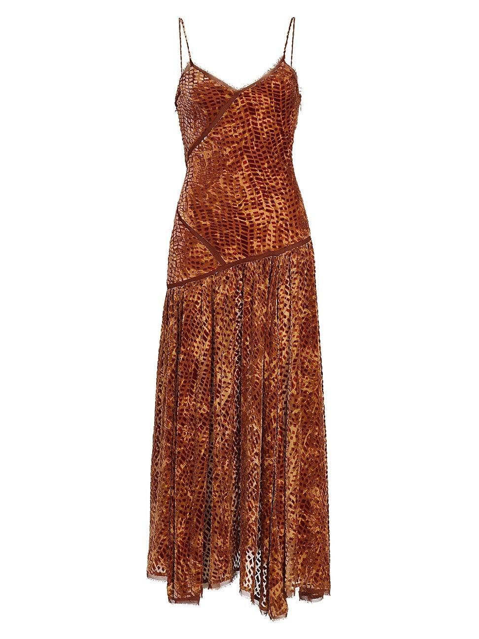 Womens Elodie Velvet Devore Midi-Dress Product Image