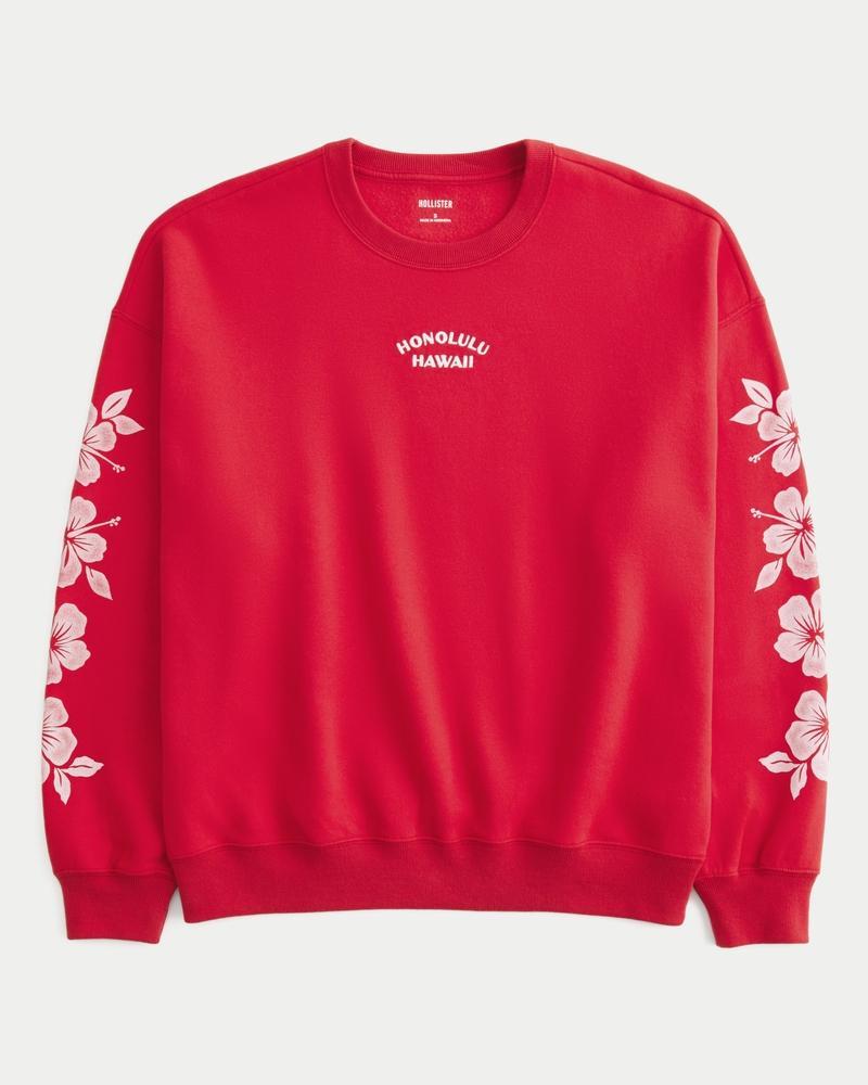 Oversized Malibu Graphic Crew Sweatshirt Product Image