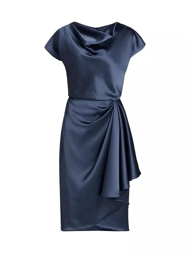 Draped Satin Cocktail Dress Product Image