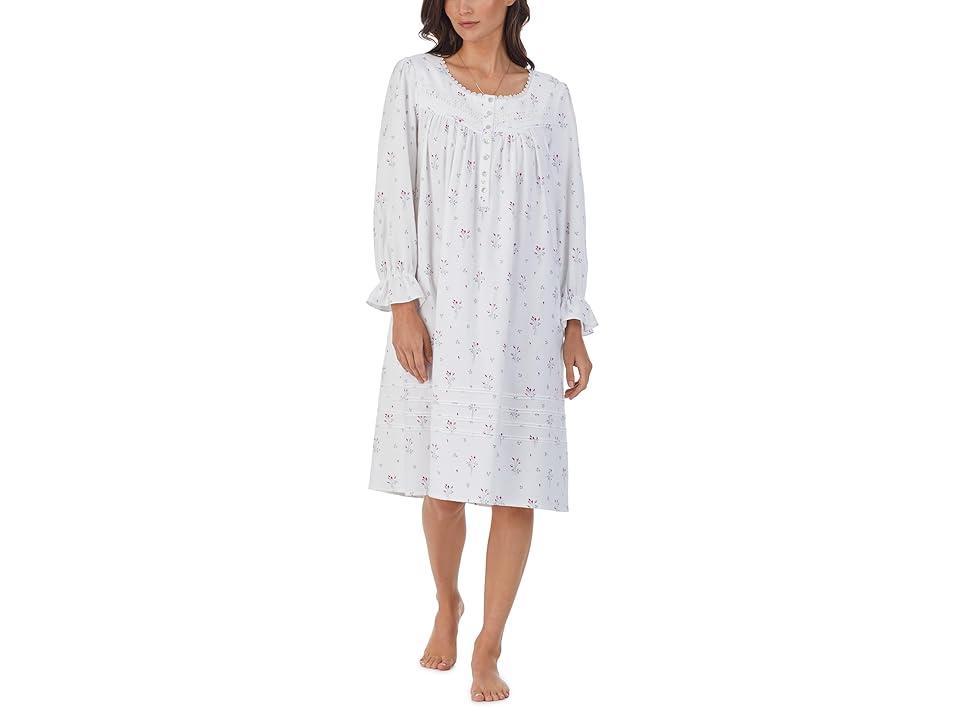 Eileen West Cotton Flannel Long Sleeve Waltz Gown (Rosebuds) Women's Pajama Product Image