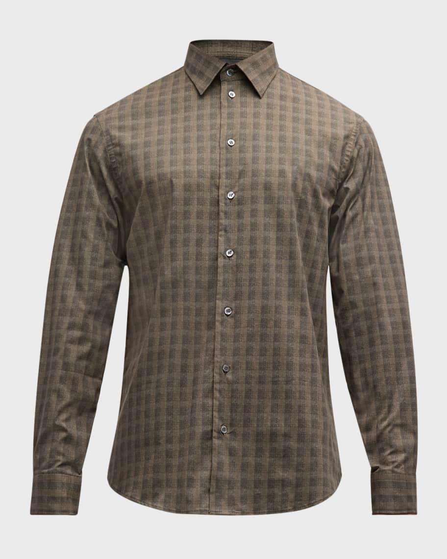 Men's Cotton-Stretch Tartan Plaid Sport Shirt Product Image